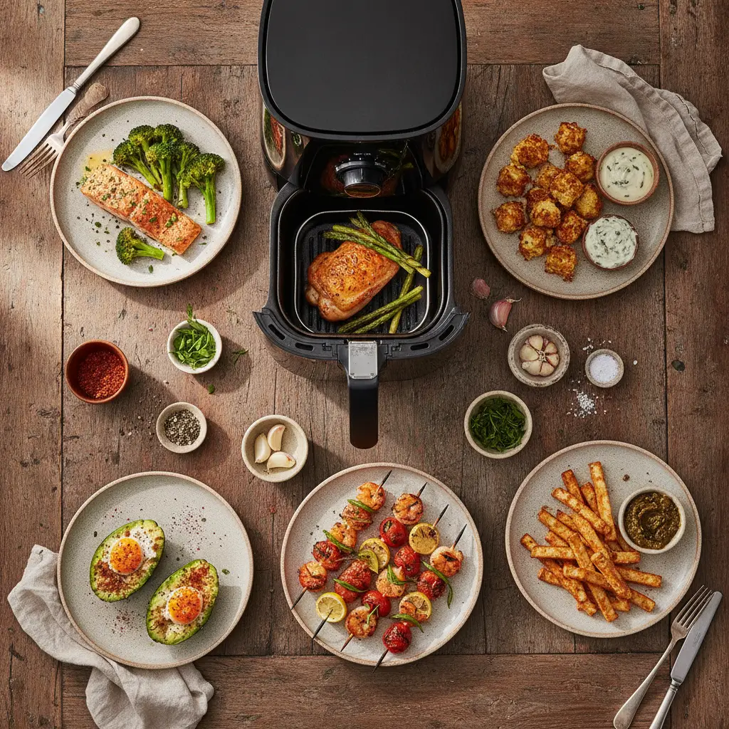 Air fryer sem carboidrato: 5 receitas prontas em 15 minutos — resultado