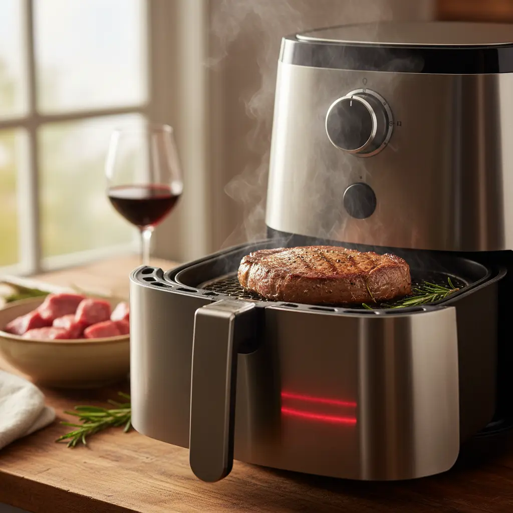 Alcatra na air fryer: 3 passos para carne macia e suculenta — detalhe