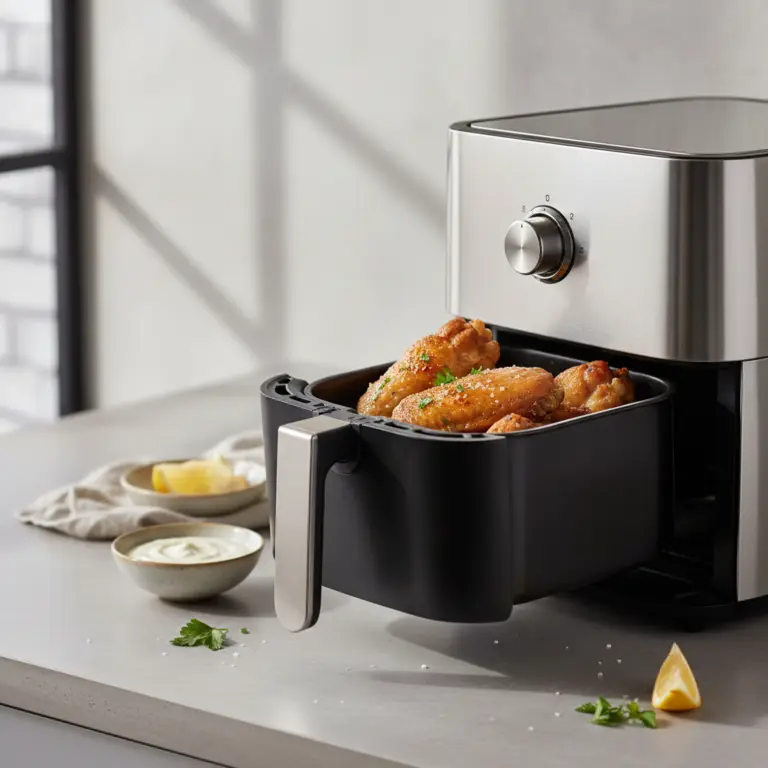 Ilustração editorial: Asa de frango na air fryer: 20 minutos para ficar crocante