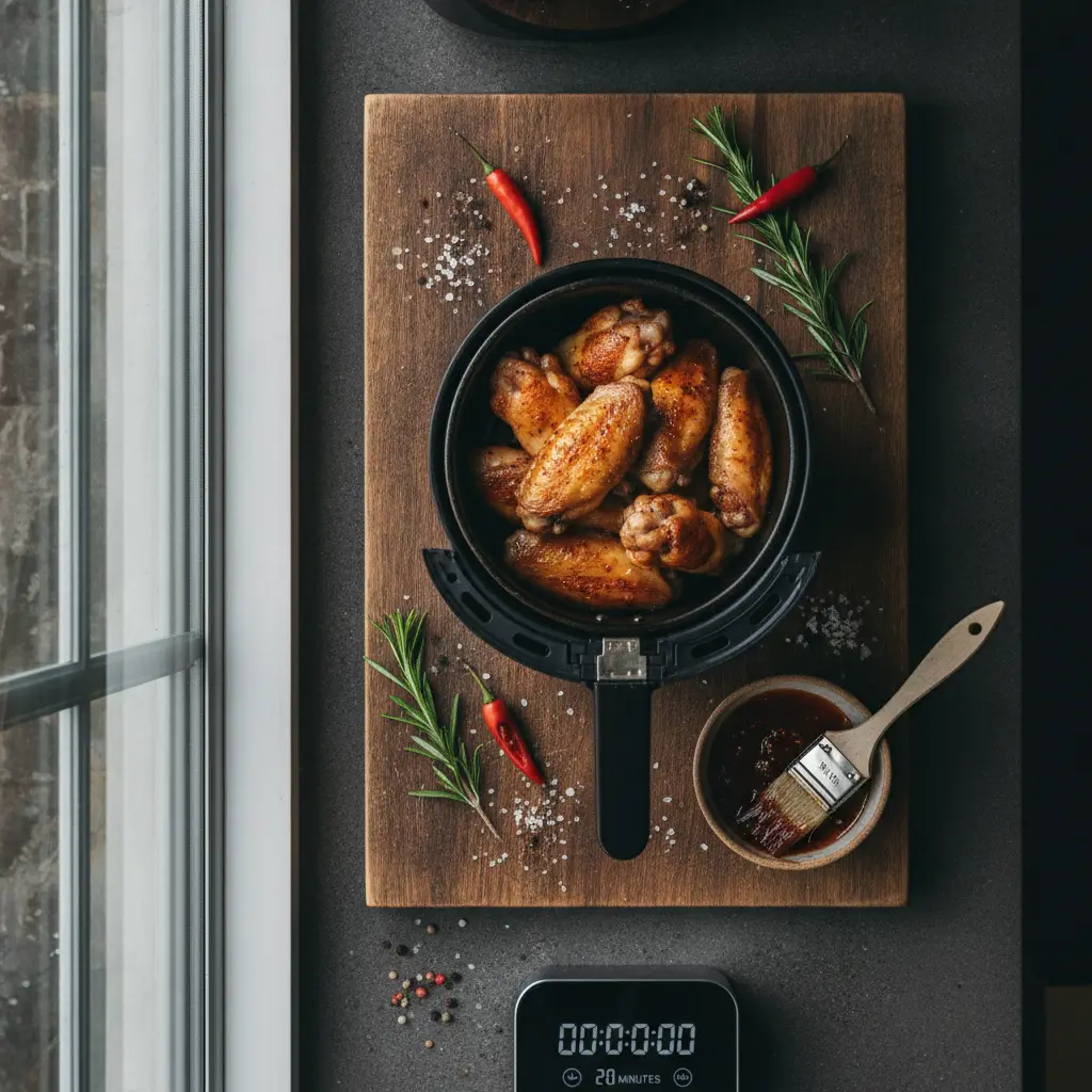 Asa de frango na air fryer: 20 minutos para ficar crocante — resultado