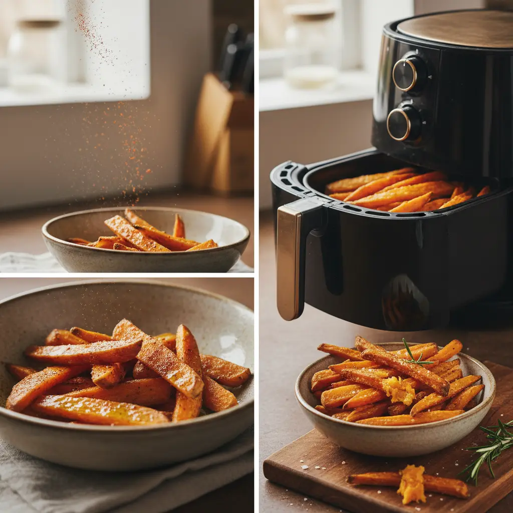 Batata doce na air fryer: 3 passos para a crocância perfeita — detalhe