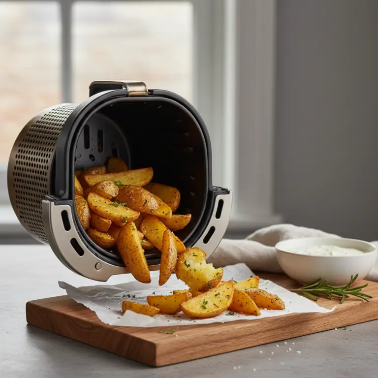 Ilustração editorial: Batata na Air Fryer: 3 Segredos para Crocância Perfeita