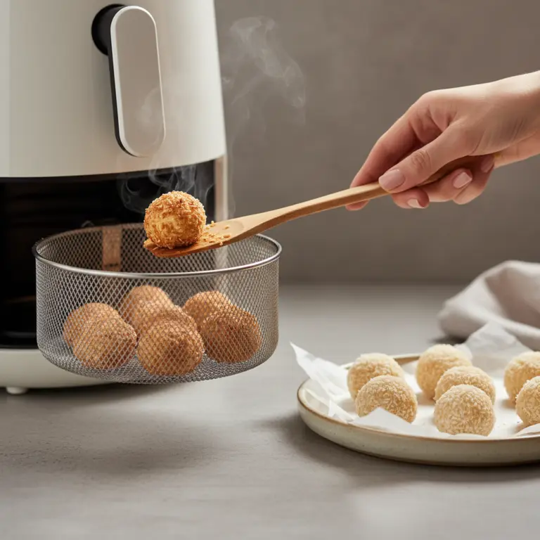 Ilustração editorial: Beijinho na Air Fryer: 3 Passos para um Doce Perfeito