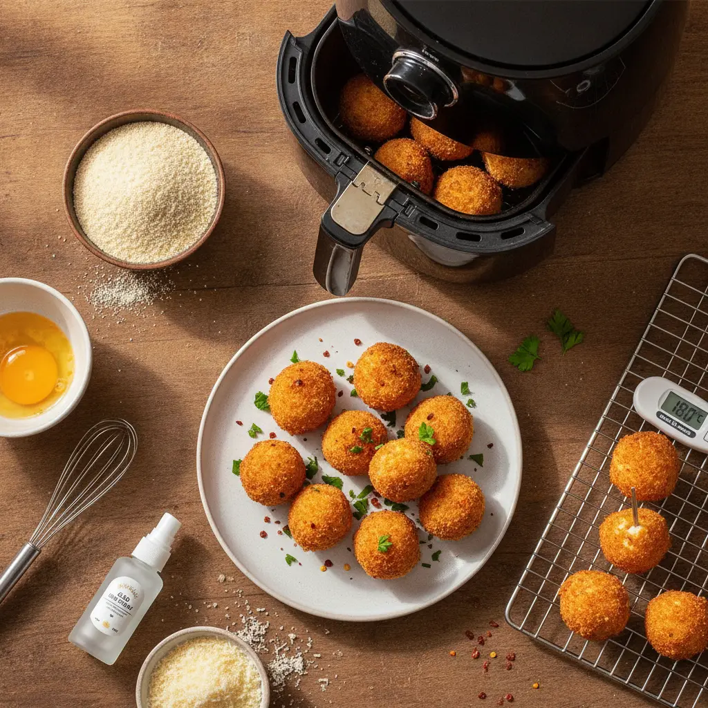 Bolinha de queijo na air fryer: 3 segredos para ficar crocante — resultado