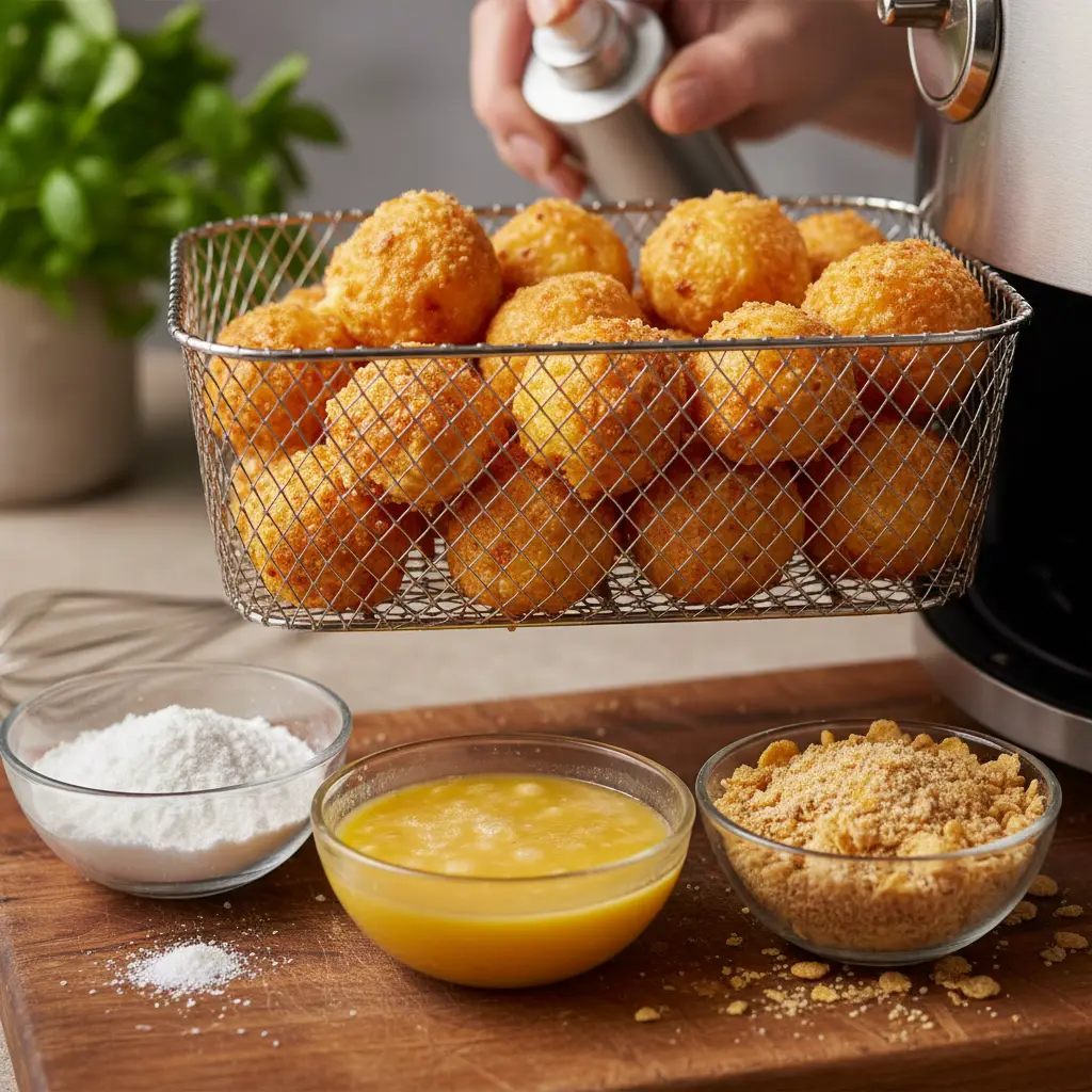 Bolinha de queijo na air fryer: 3 segredos para ficar crocante — detalhe