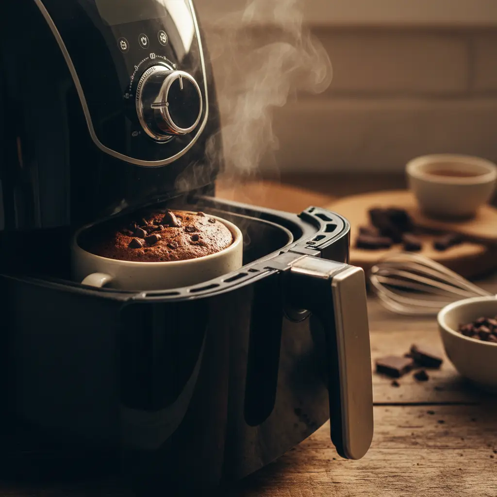 Bolo de caneca na air fryer: pronto em 8 minutos — detalhe