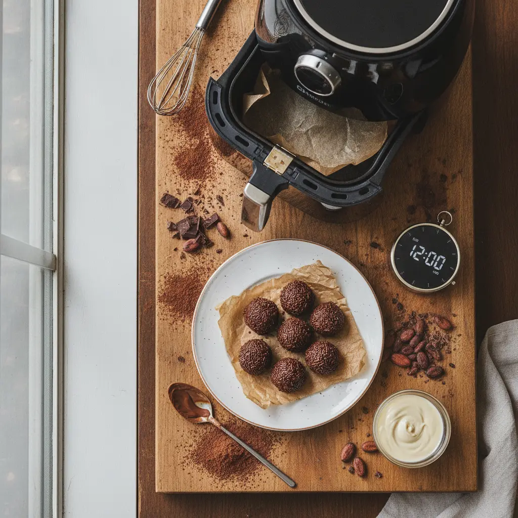 Brigadeiro na air fryer: receita pronta em 12 minutos — resultado