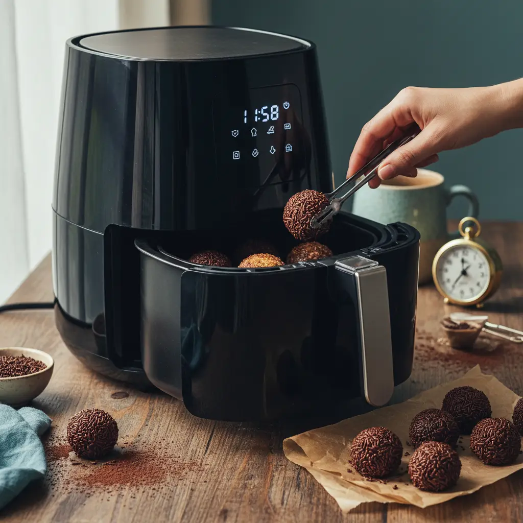Brigadeiro na air fryer: receita pronta em 12 minutos — detalhe