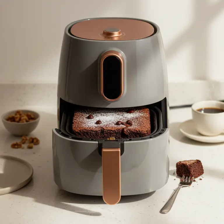 Ilustração editorial: Brownie na air fryer: 15 minutos para perfeição absoluta