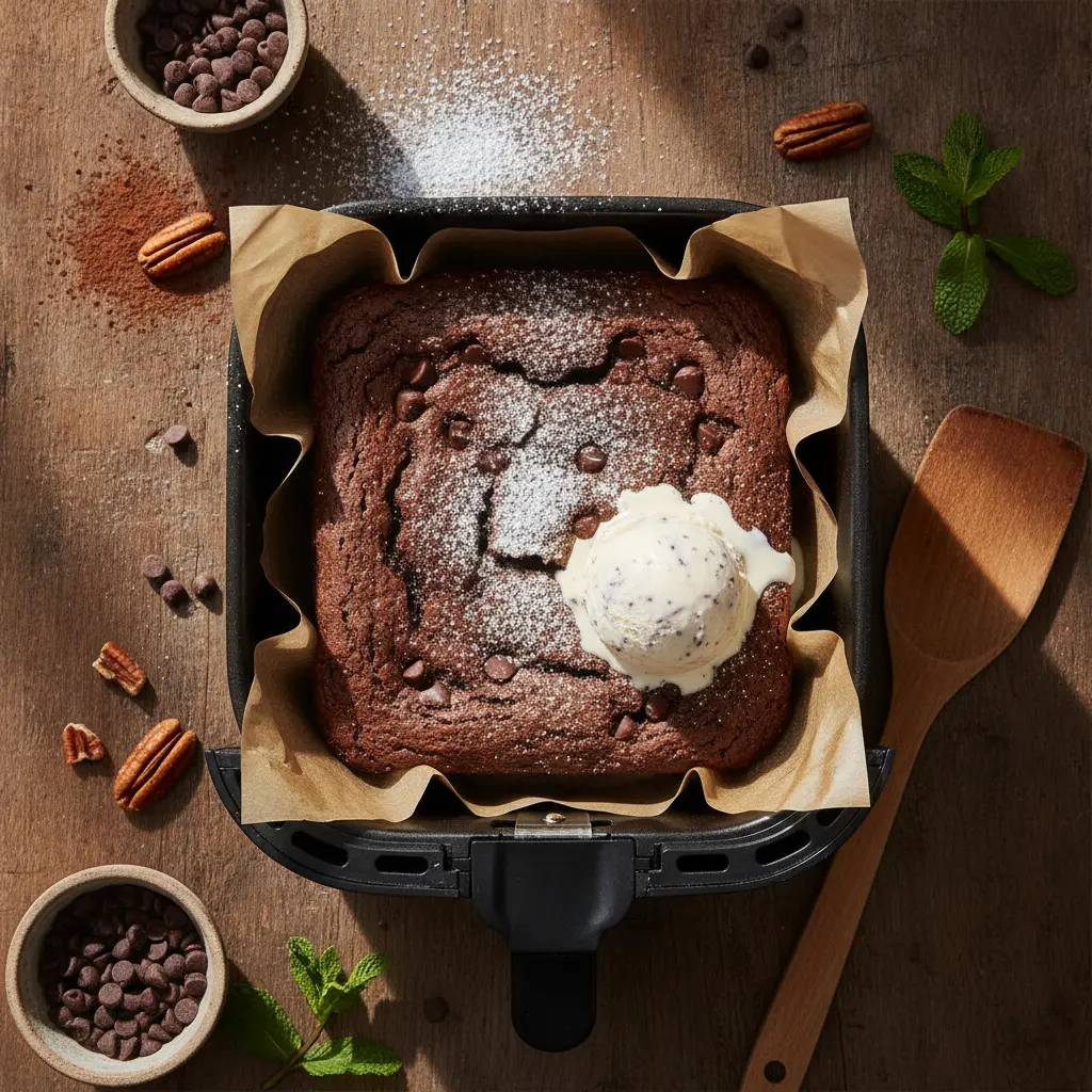 Brownie na air fryer: 15 minutos para perfeição absoluta — resultado