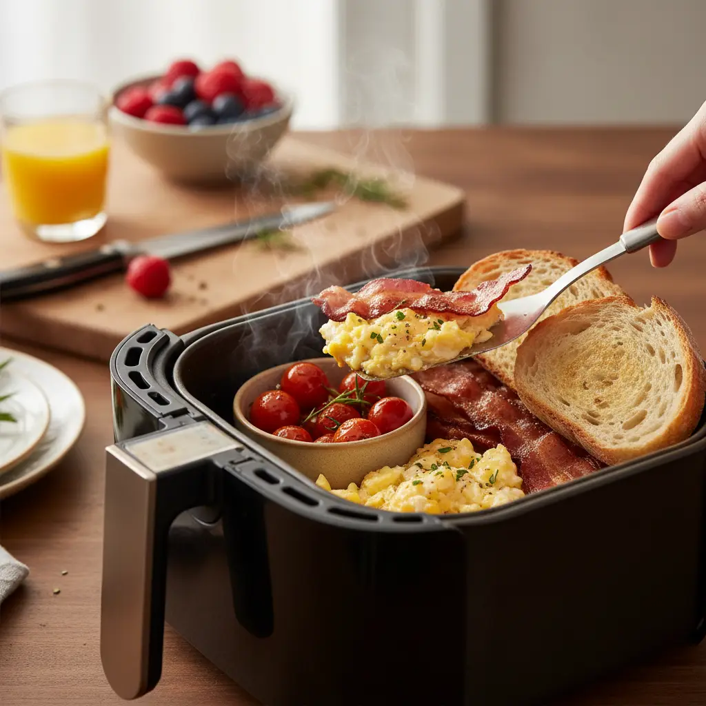 Café da manhã na air fryer: 5 receitas prontas em 10 minutos — detalhe