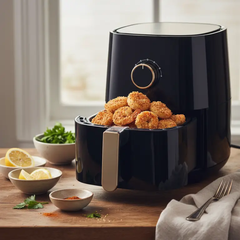 Ilustração editorial: Camarão na air fryer: 8 minutos para um petisco perfeito