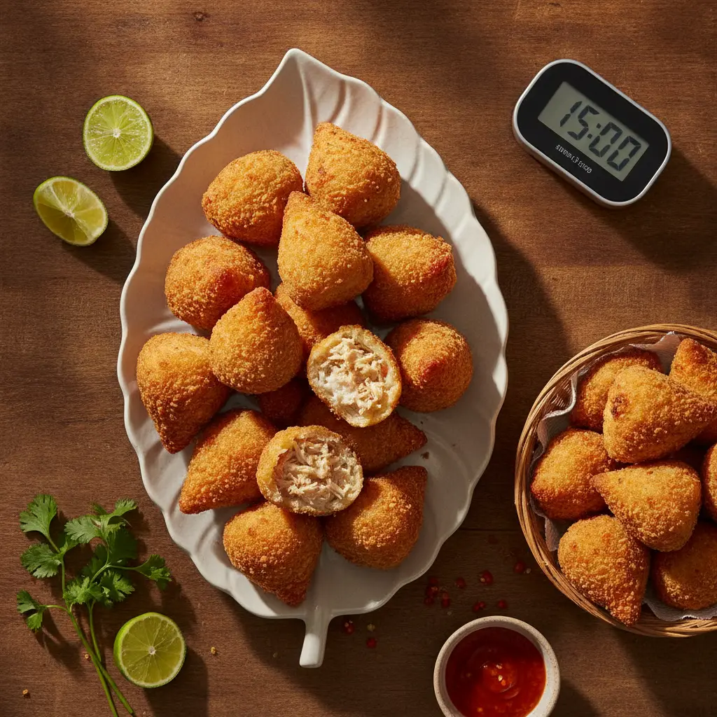 Coxinha na air fryer: 100% de crocância em 15 minutos — resultado