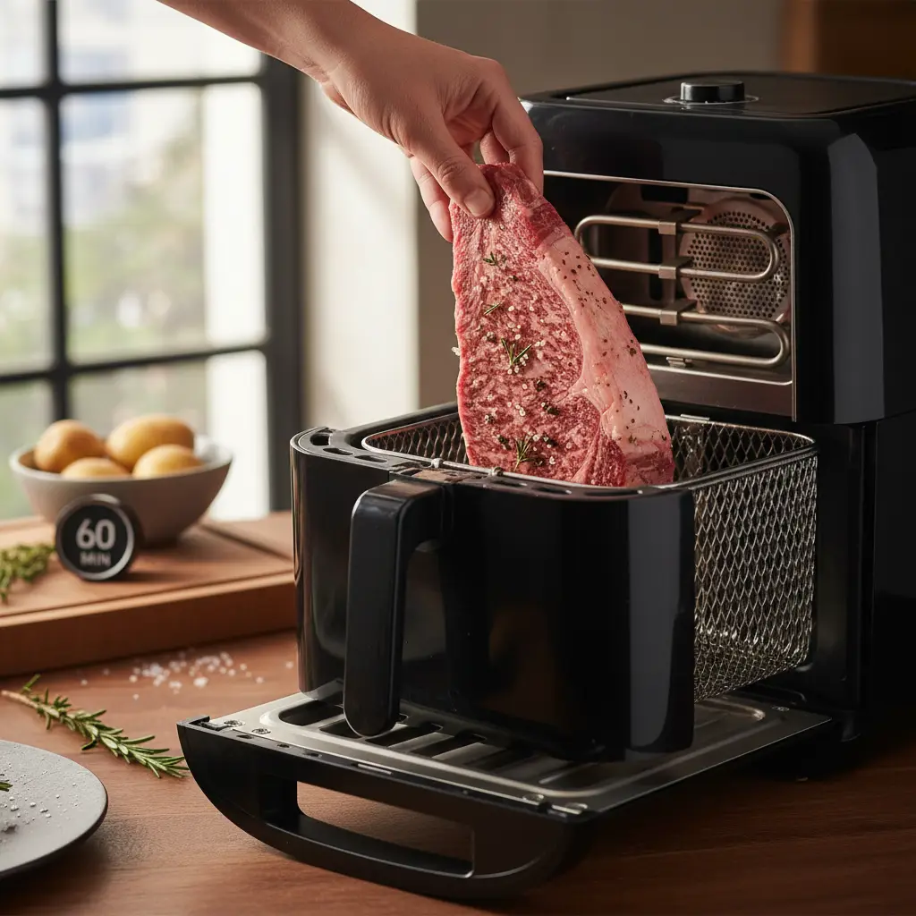 Cupim na air fryer: como fazer em 60 minutos — detalhe