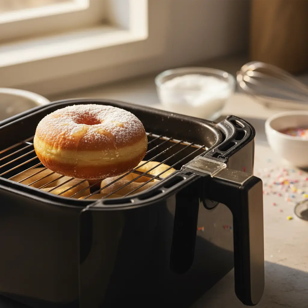 Donut na air fryer: 5 passos para uma massa fofinha e dourada — detalhe