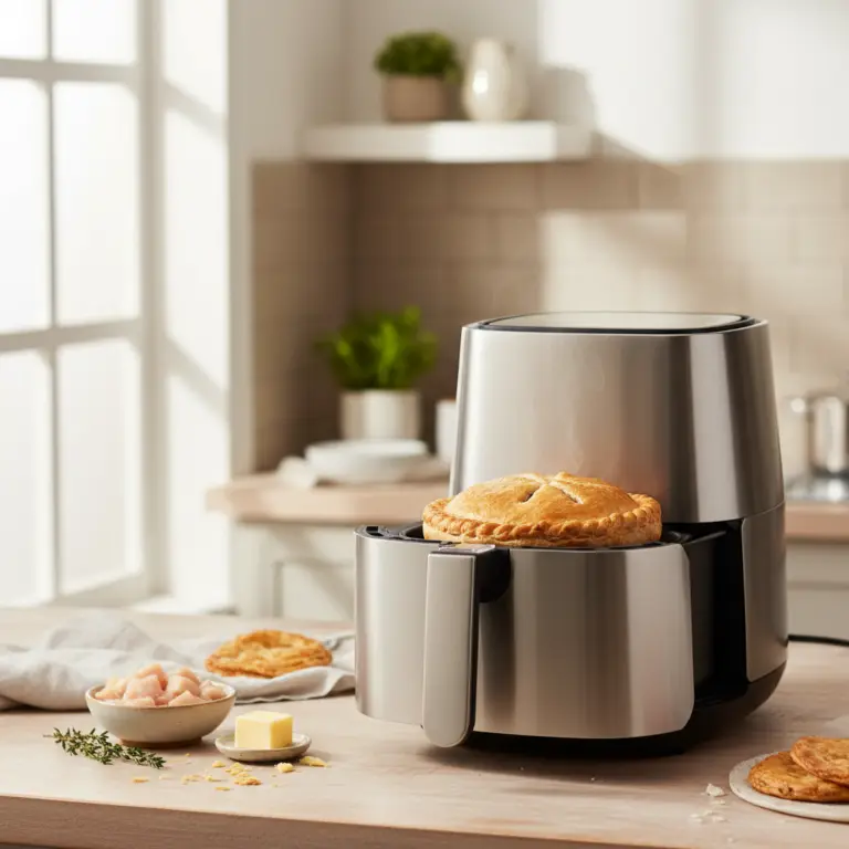 Ilustração editorial: Empada na Air Fryer: 3 Segredos para Massa Dourada em 15 Min