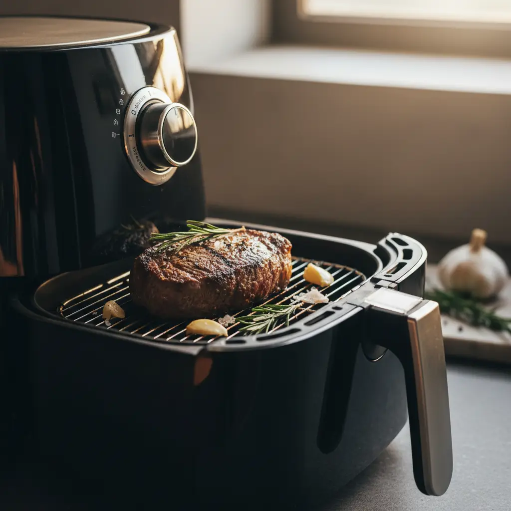Filé mignon na air fryer: como fazer em 15 minutos suculento — detalhe