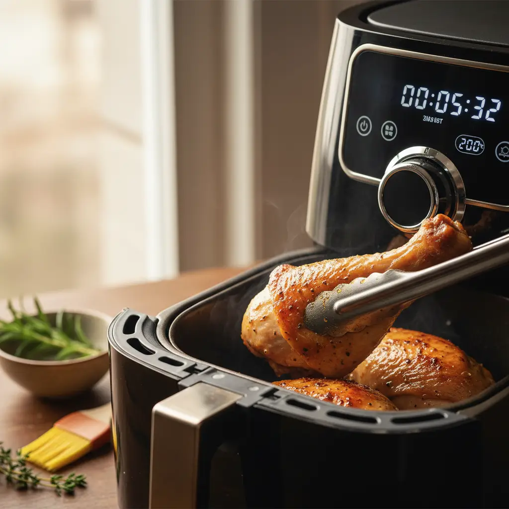 Frango na air fryer: 5 segredos para ficar suculento e dourado — detalhe