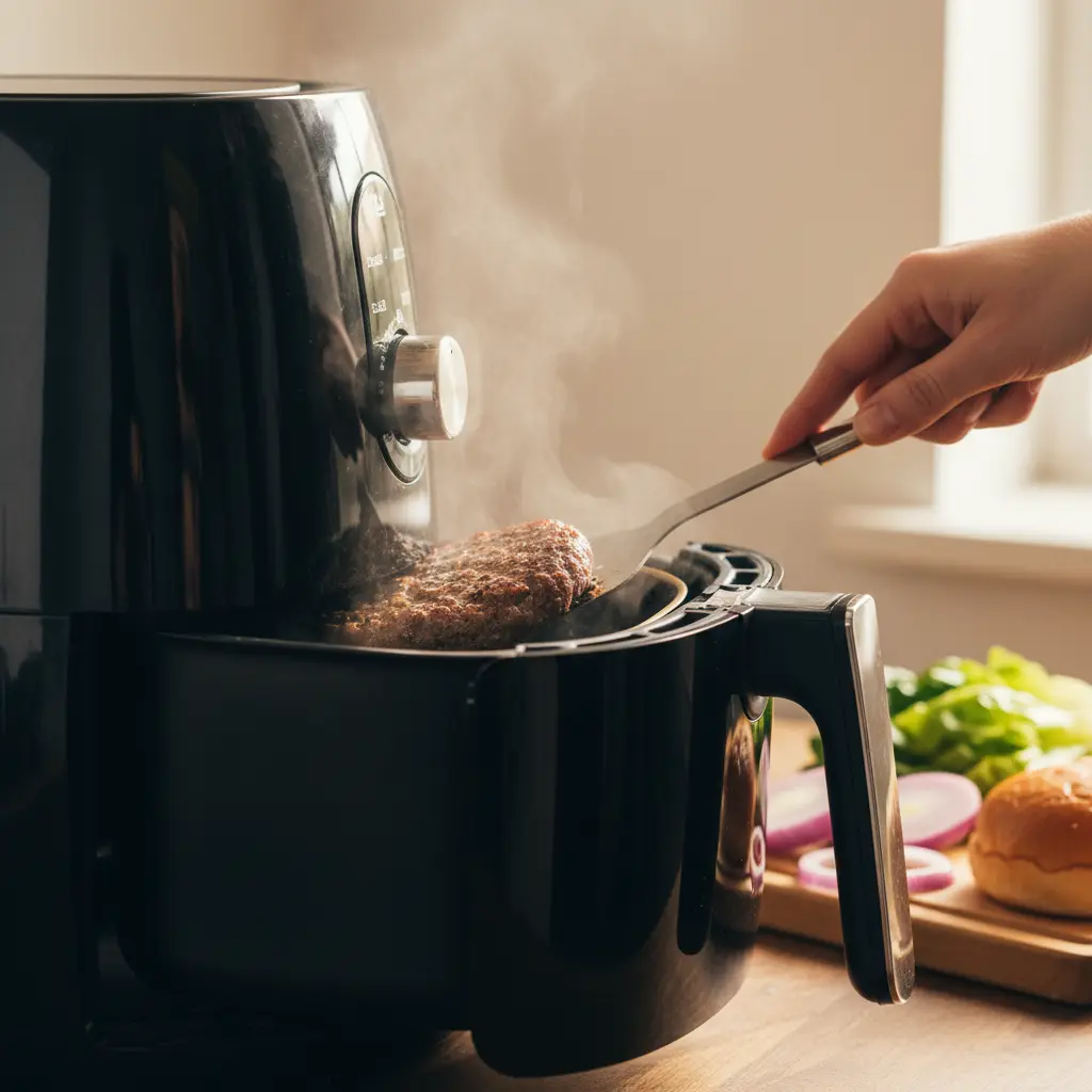 Hamburguer na air fryer: 3 passos para o ponto perfeito — detalhe