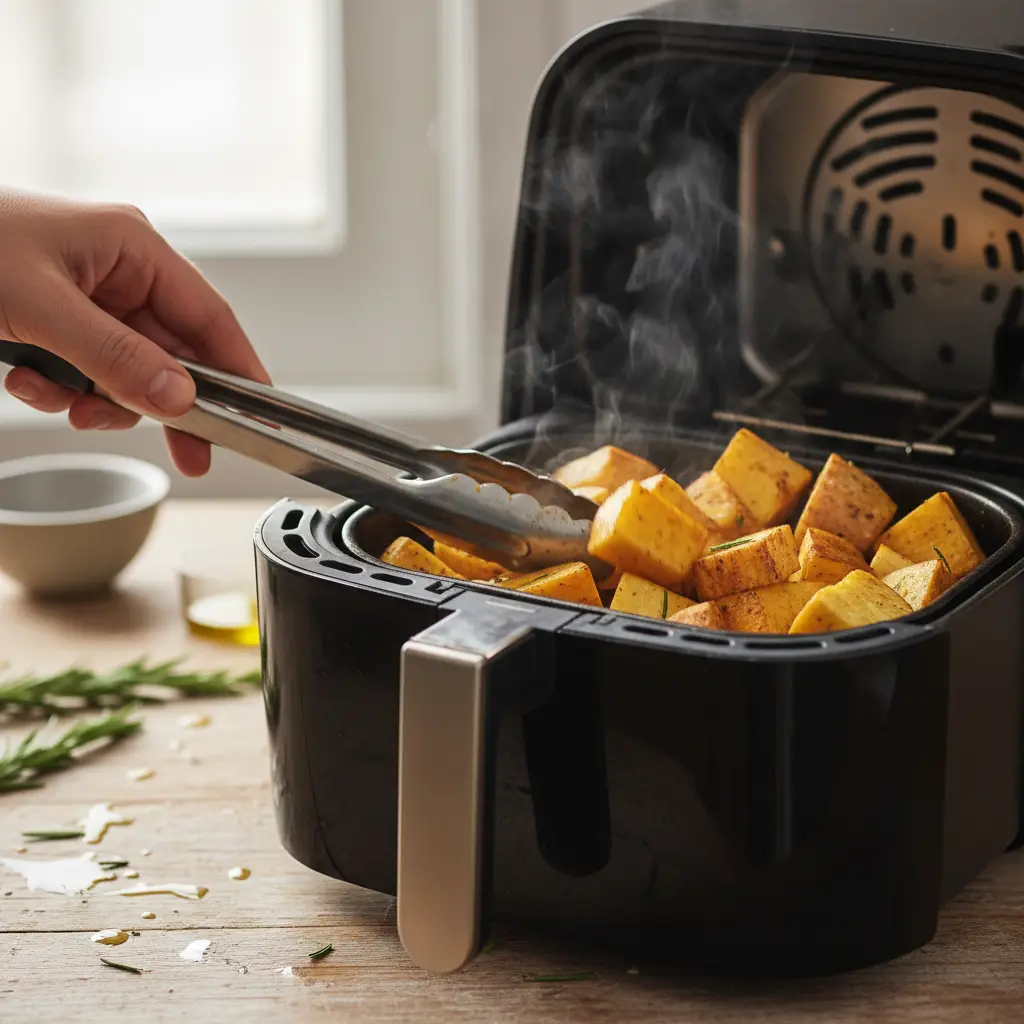 Inhame na air fryer: 3 passos para ficar crocante e saudável — detalhe