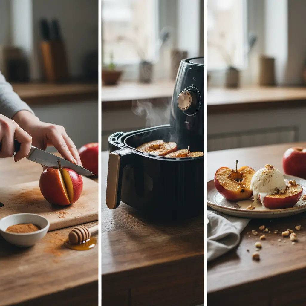Maca assada na air fryer: 3 passos para o lanche perfeito — detalhe