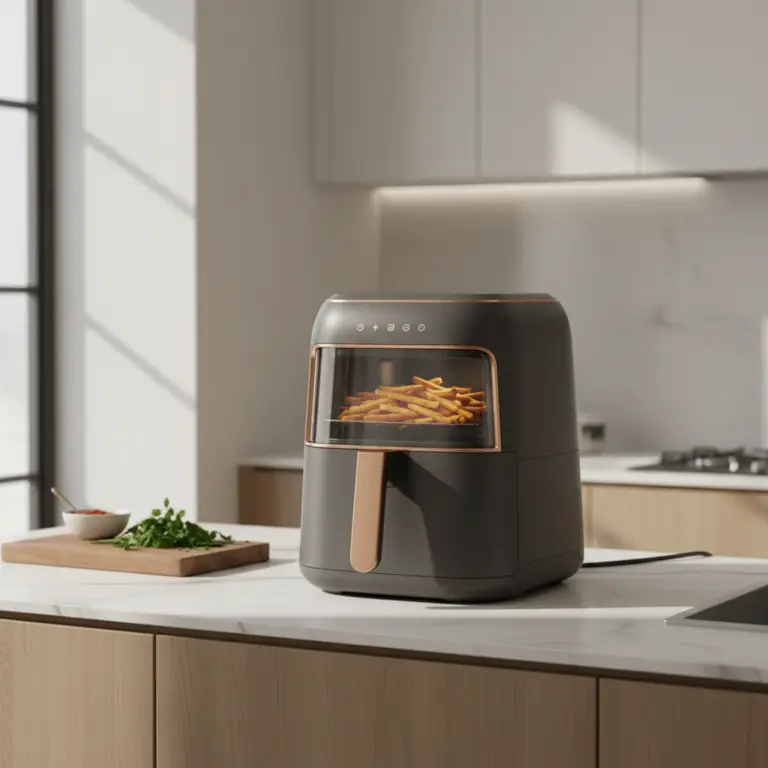 Ilustração editorial: Melhor Air Fryer 2026: 5 critérios para escolher a ideal