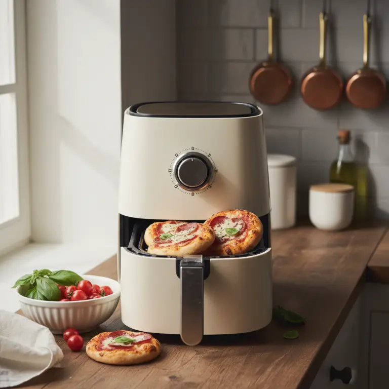 Ilustração editorial: Mini pizzas na air fryer: 3 passos para ficar crocante em 6 min