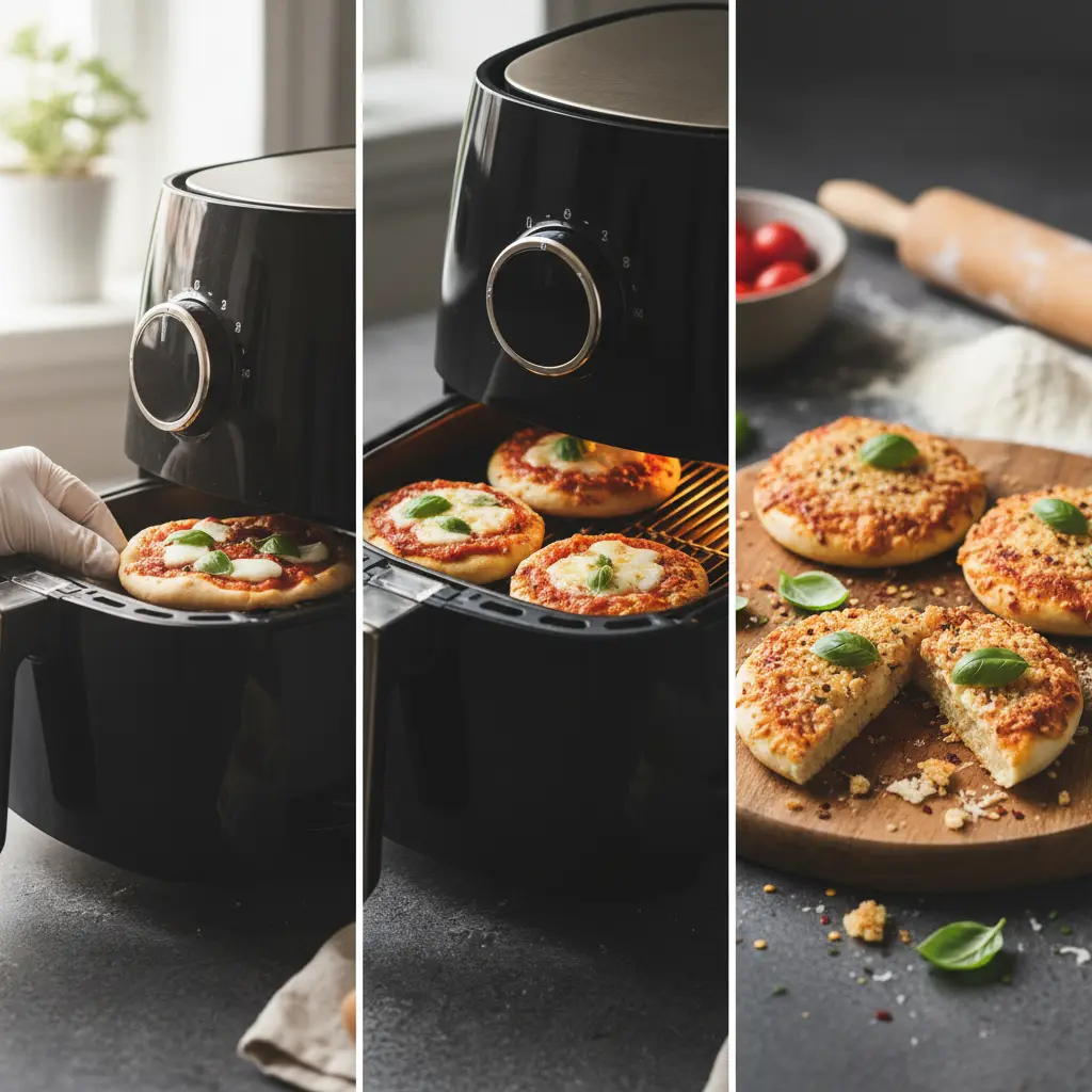Mini pizzas na air fryer: 3 passos para ficar crocante em 6 min — detalhe