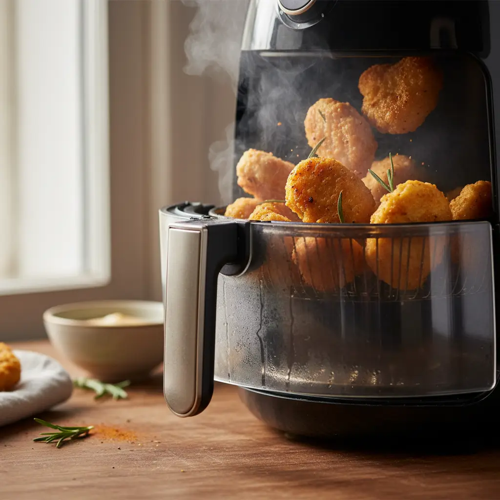 Nuggets na air fryer: 3 segredos para ficarem ultra crocantes — detalhe