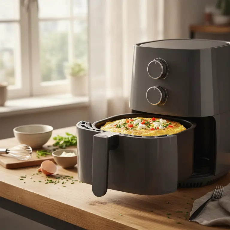 Ilustração editorial: Omelete na air fryer: receita infalível em 10 minutos