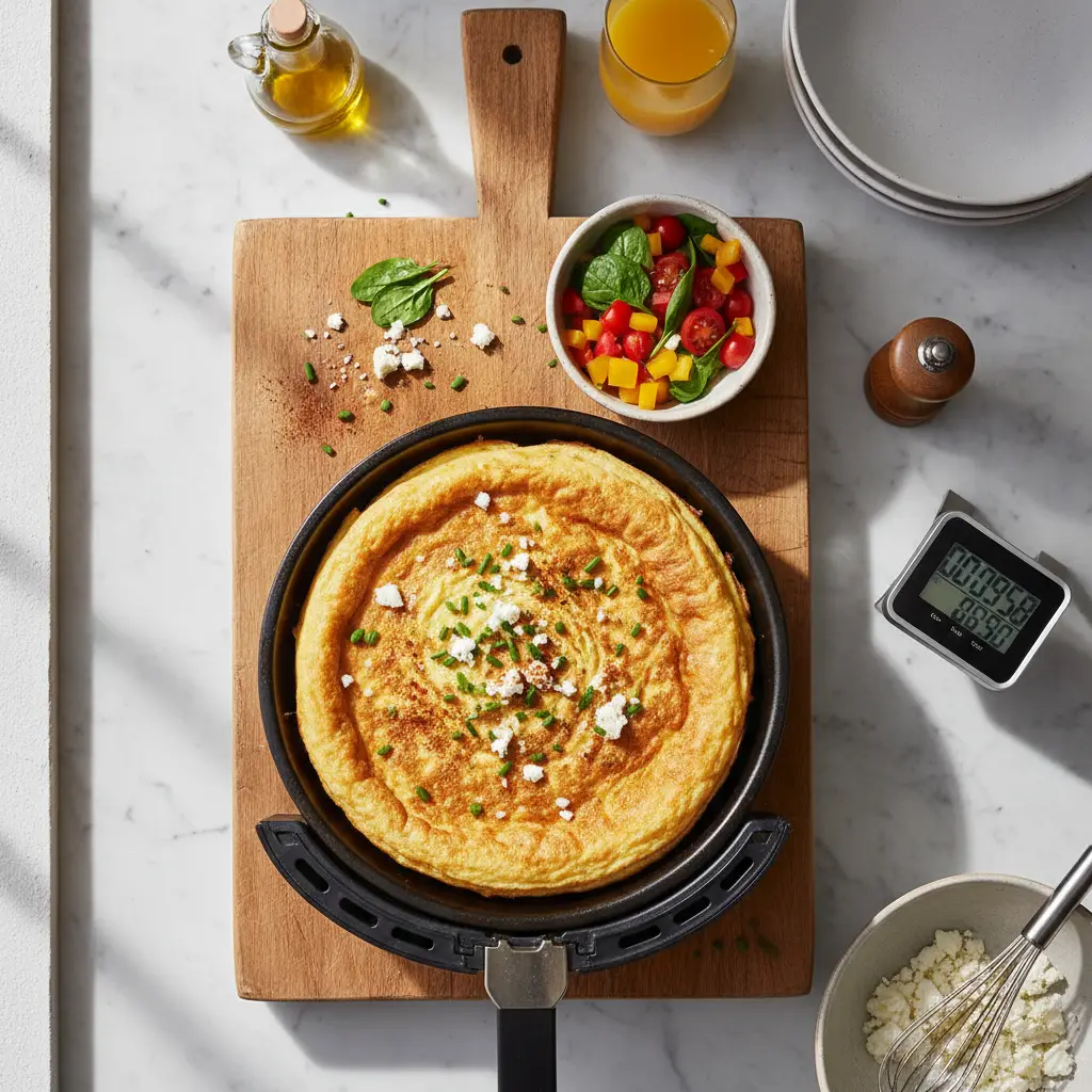 Omelete na air fryer: receita infalível em 10 minutos — resultado