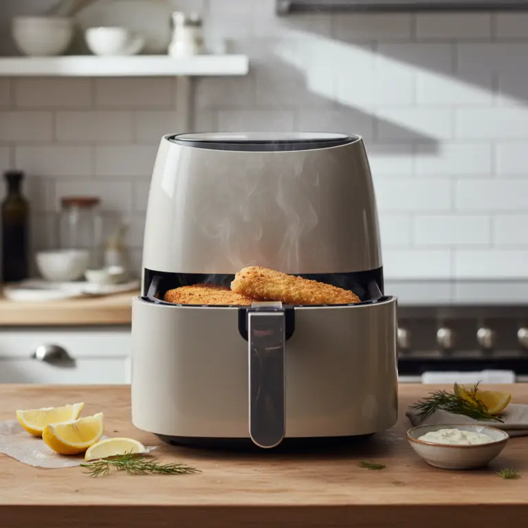 Ilustração editorial: Peixe empanado congelado na air fryer: 3 passos para crocância