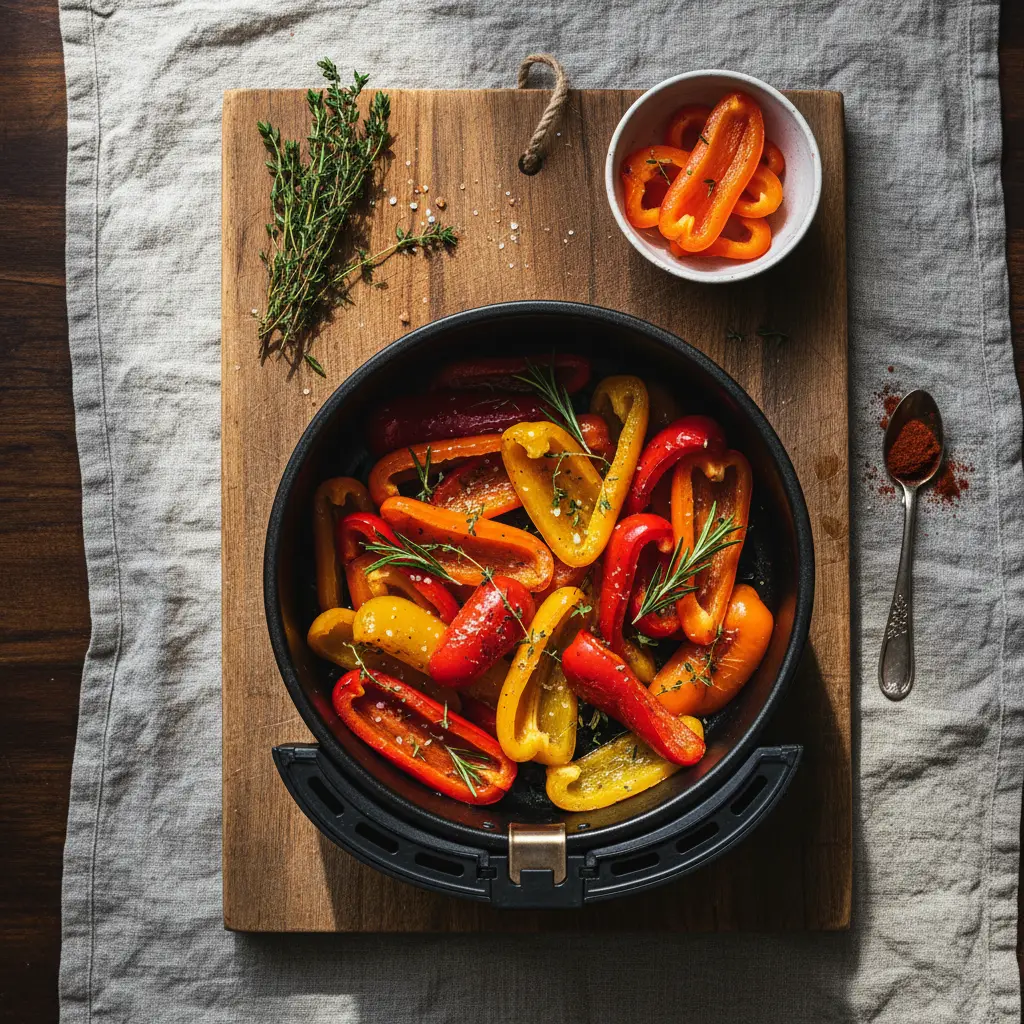 Pimentão na air fryer: 3 passos para o sabor perfeito — resultado