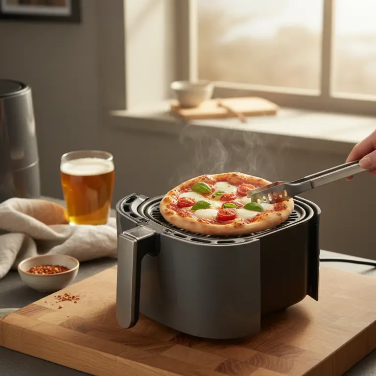 Ilustração editorial: Pizza na air fryer: 8 minutos para um resultado crocante e perfeito