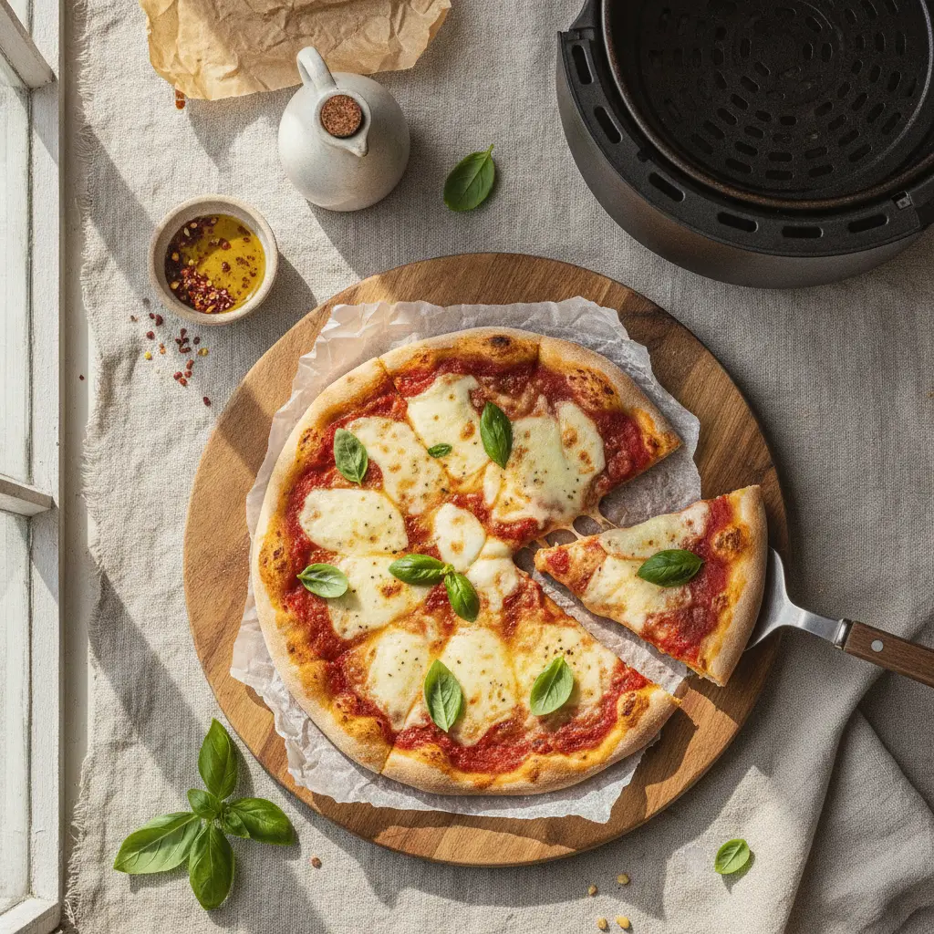 Pizza na air fryer: 8 minutos para um resultado crocante e perfeito — resultado