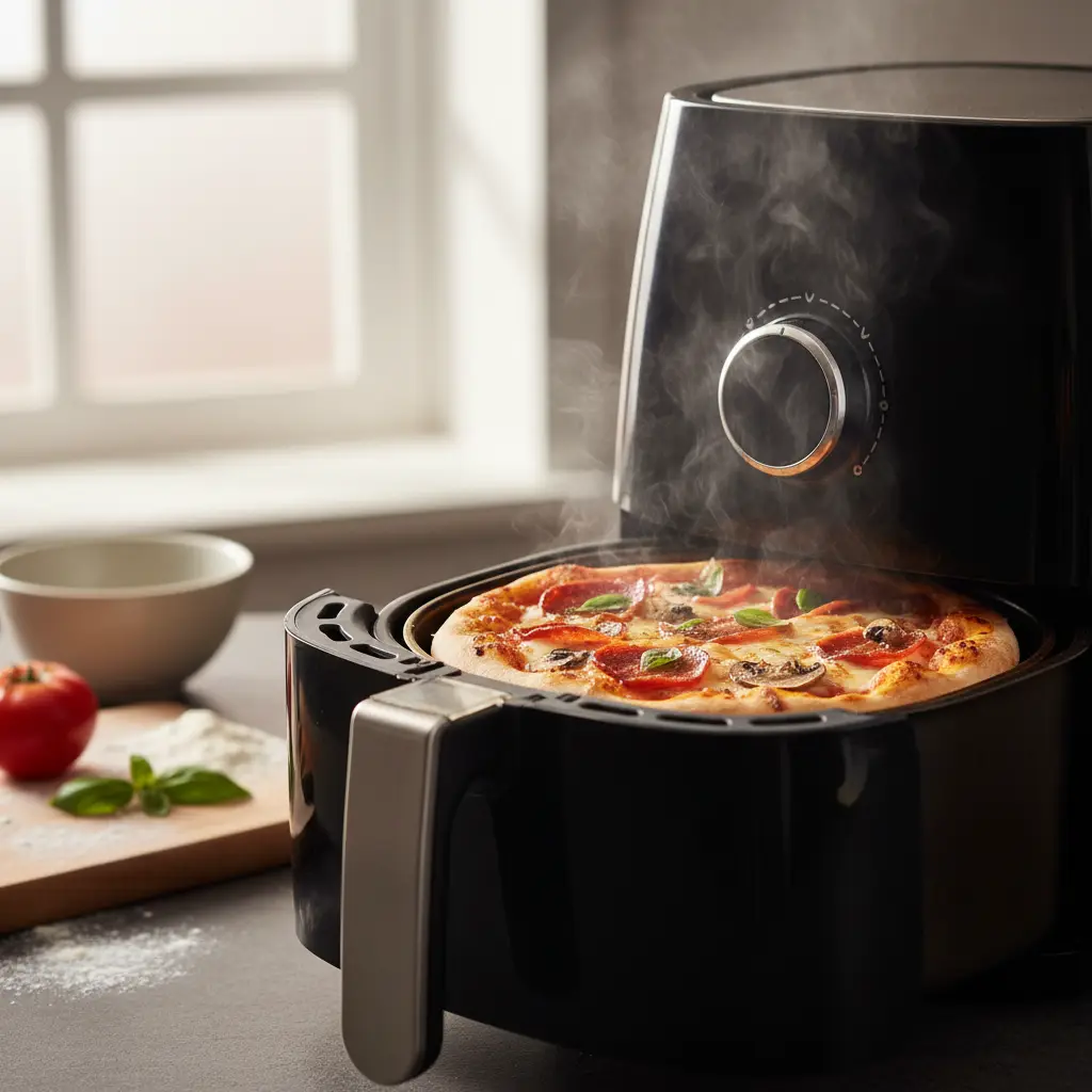 Pizza na air fryer: 8 minutos para um resultado crocante e perfeito — detalhe
