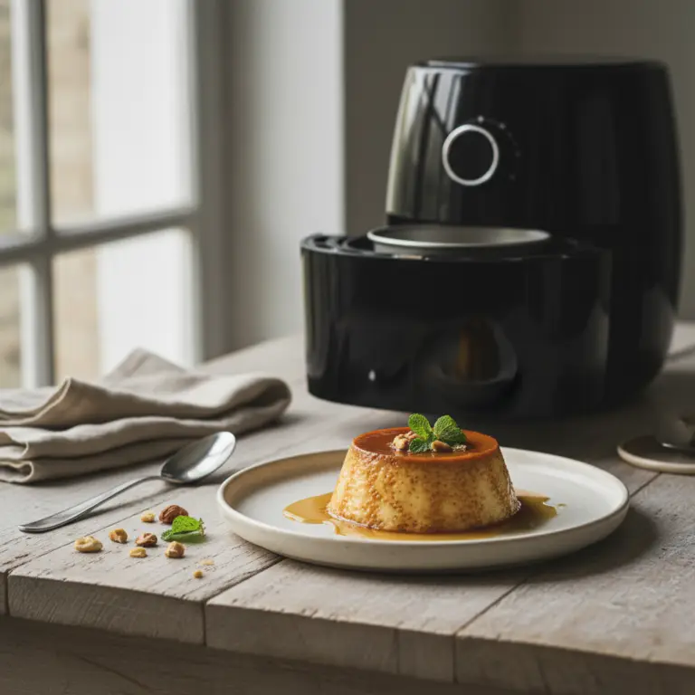 Ilustração editorial: Pudim na air fryer: receita perfeita em 45 minutos