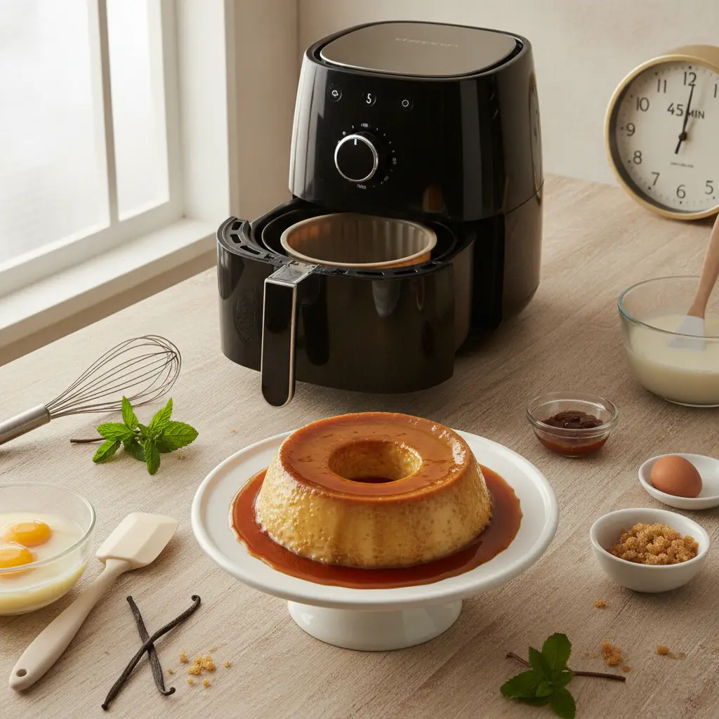 Pudim na air fryer: receita perfeita em 45 minutos — resultado