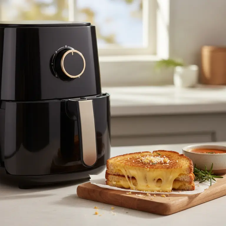 Ilustração editorial: Queijo quente na air fryer: 3 passos para o pão perfeito