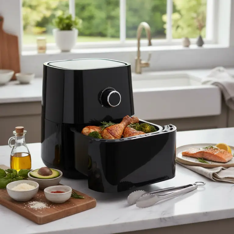 Ilustração editorial: Receitas cetogenicas na air fryer: 5 opções prontas em 15min
