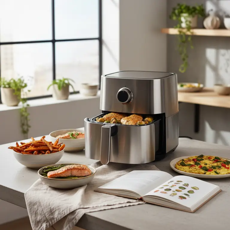 Ilustração editorial: Receitas Fitness na Air Fryer: 5 Ideias Prontas em 20 Minutos