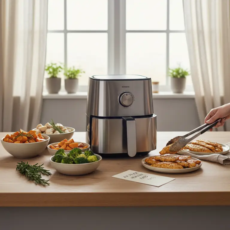 Ilustração editorial: Receitas saudáveis na air fryer: 5 ideias prontas em 20 min