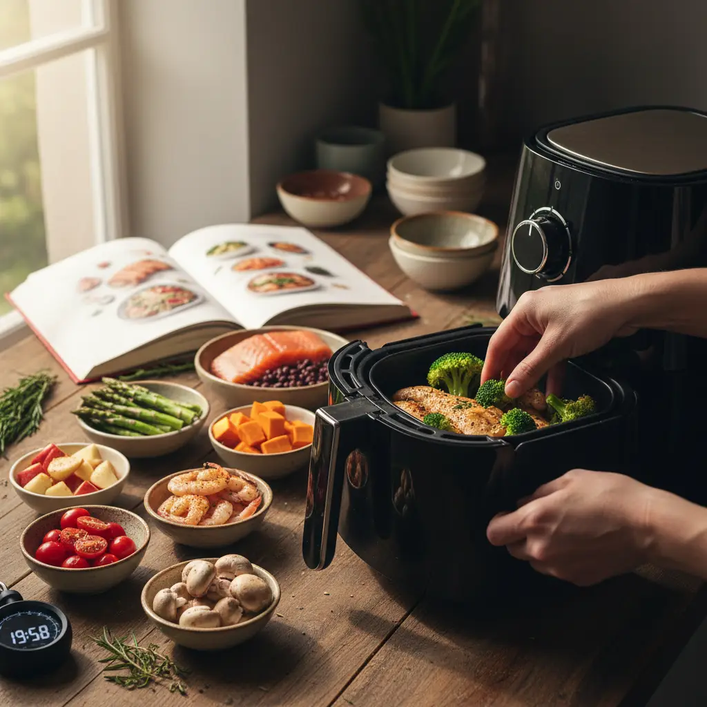 Receitas saudáveis na air fryer: 5 ideias prontas em 20 min — detalhe