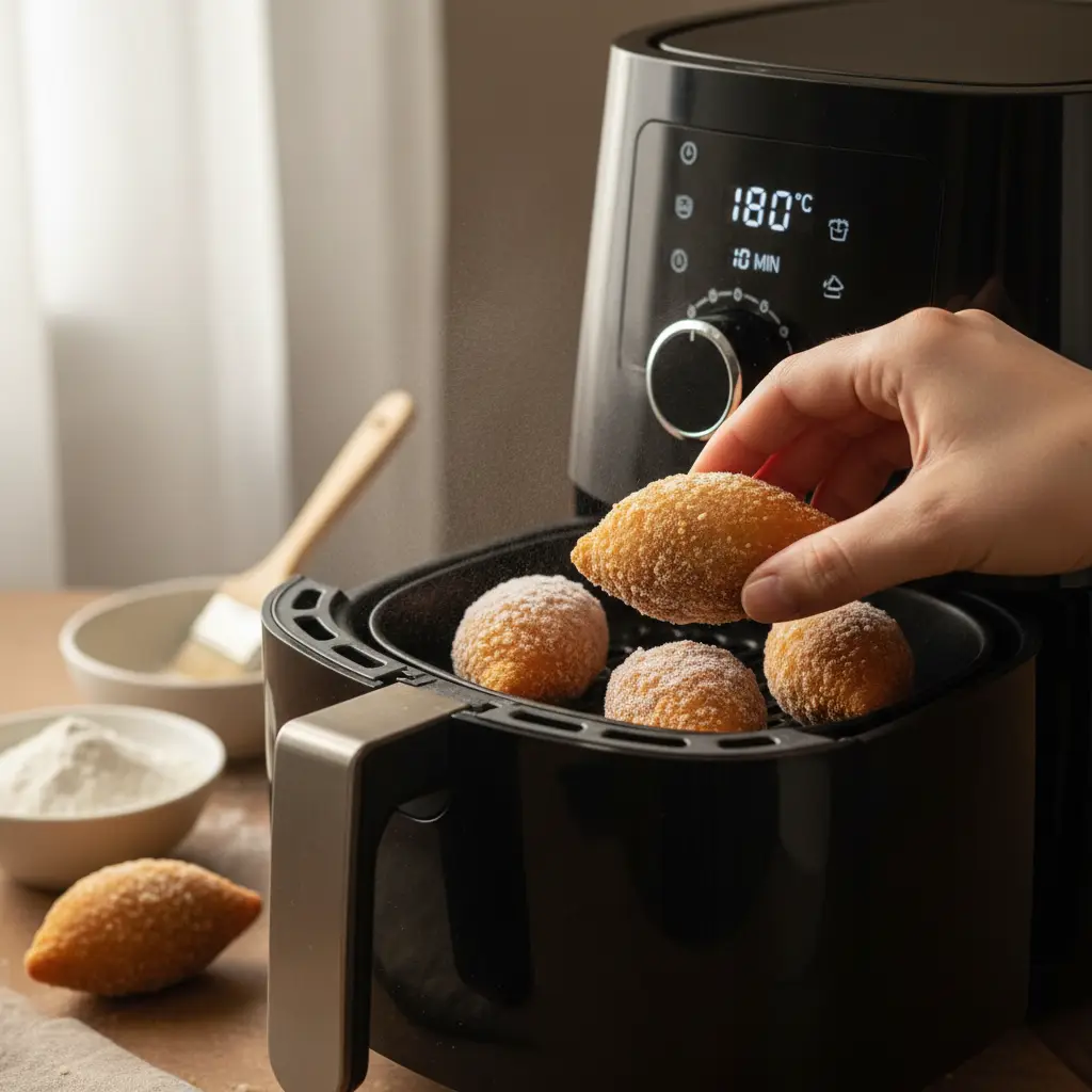 Salgado congelado na air fryer: 3 dicas para ficar crocante — detalhe