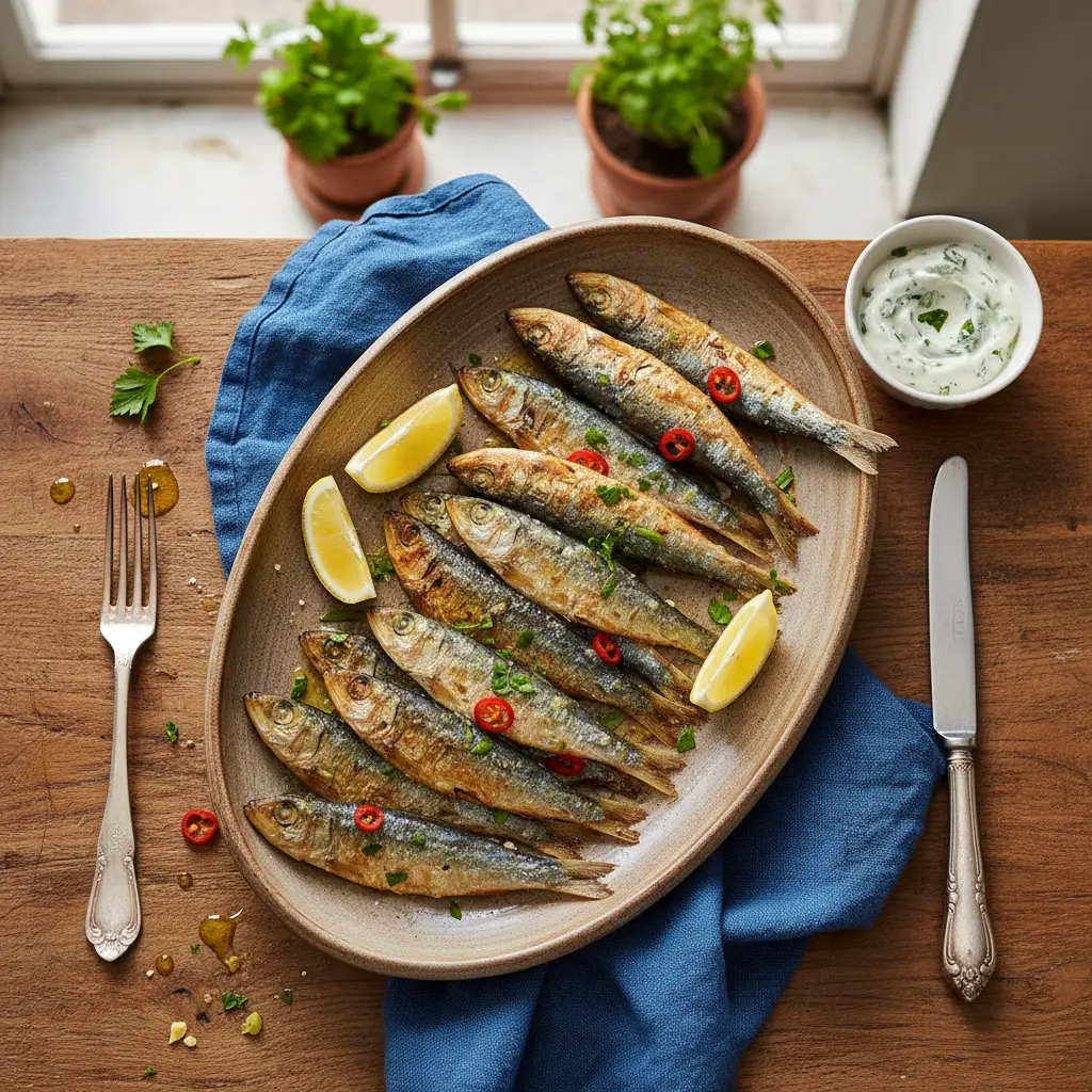Sardinha na air fryer: receita pronta e crocante em 15 minutos — resultado