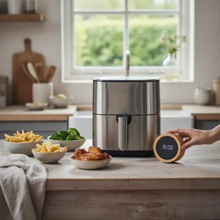 Ilustração editorial: Tempo de cozimento air fryer: 5 guias para acertar sempre