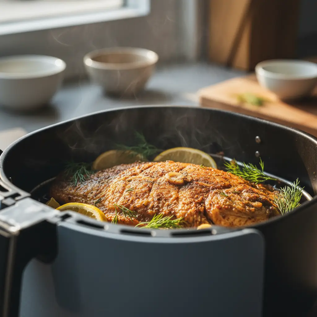 Tilápia na air fryer: 3 segredos para um peixe suculento — detalhe
