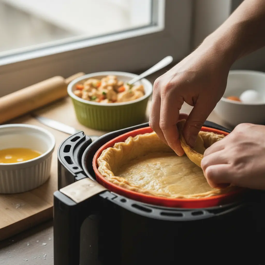 Torta salgada na air fryer: 5 passos para massa perfeita — detalhe