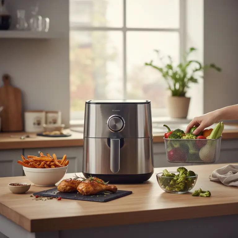 Ilustração editorial: Vantagens da air fryer: 5 motivos para economizar tempo e óleo