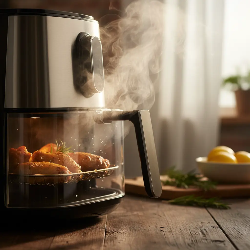 Air fryer solta cheiro? 3 passos para eliminar o odor em 10 min — detalhe